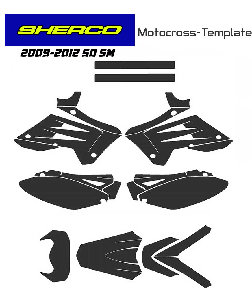 moto template vectors sherco 50 SM 2009 to 2012