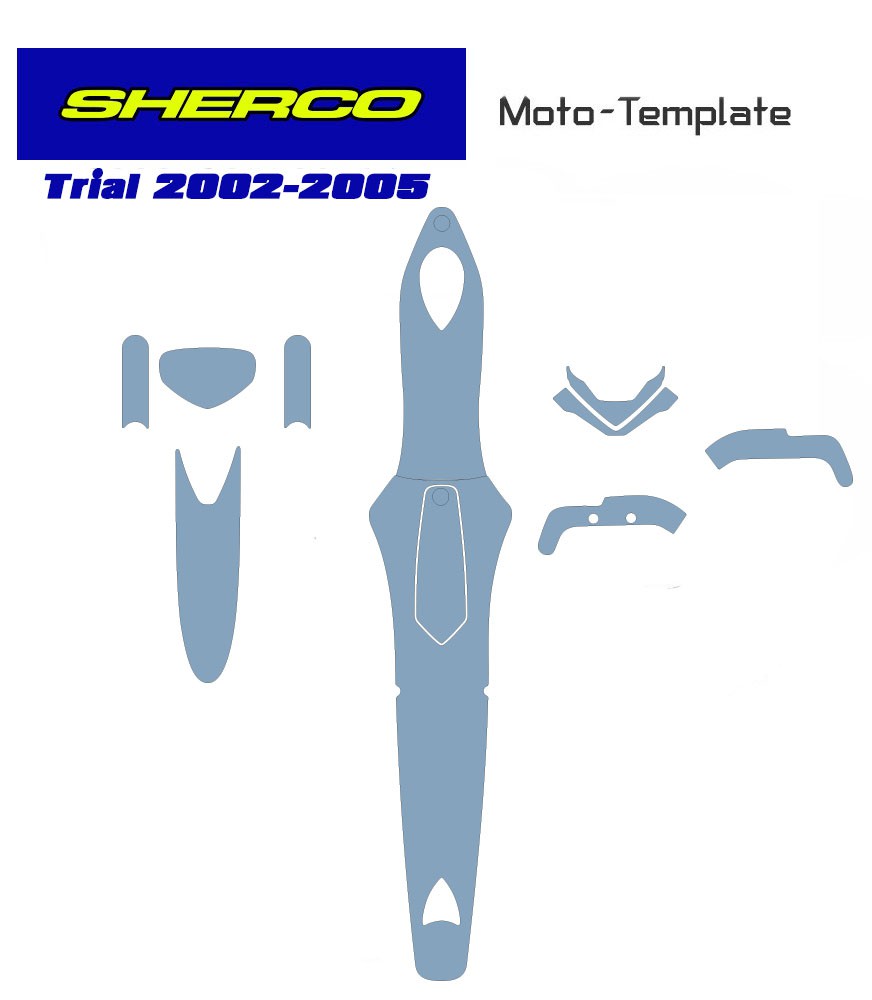 Vecteur Trial template SHERCO de 2002-2003-2004-2005 sur mototemplate.com
