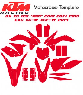 Vecteur motocross template pour KTM SX XC 125-450F 2013 2014 2015 EXC XC-W XCF-W 2014
