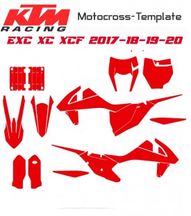 MOTOCROSS TEMPLATE pour KTM EXC XC XCF 22017 2018 2019 2020 sur mototemplate.com