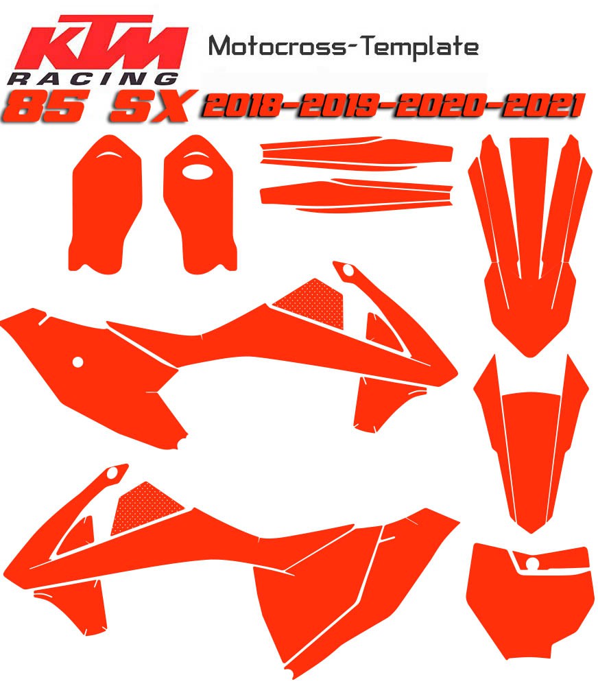 Template vecteur motocross KTM SX85 2018-2019-2020-2021 sur mototemplate.com