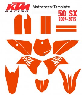 Motocross vecteur template KTM 50 SX de 2009 à 2015 sur mototemplate.com