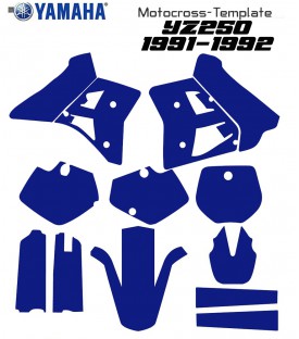 YAMAHA YZ 250 YZ250 1991-1992 vecteur template sur mototemplate.com