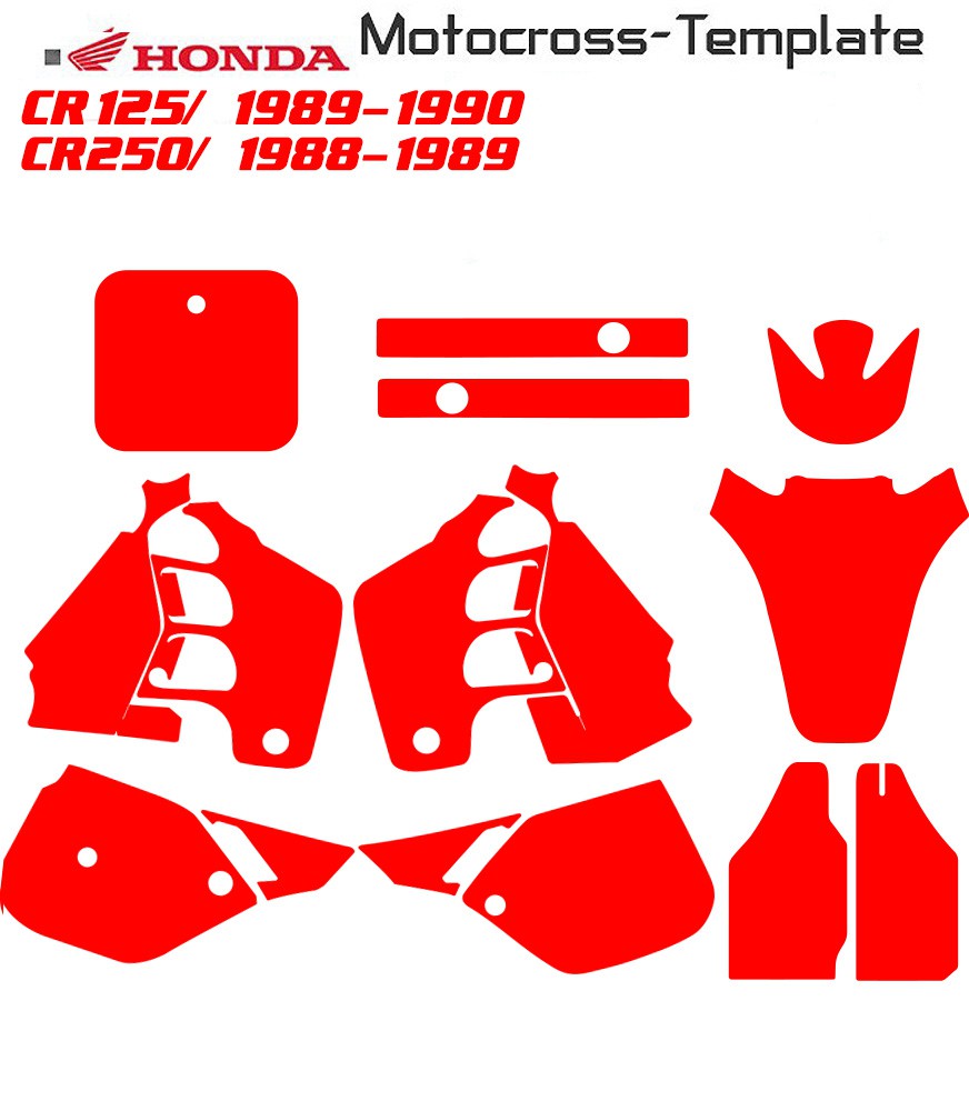 Honda 125CR 1989-90 250CR 1988-89 motocross template on mototemplate.com