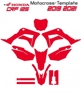 HONDA CRF125 2019-2021 vecteur template motocross sur le site mototemplate.com