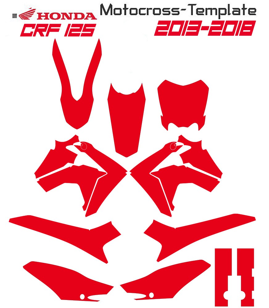 HONDA crf 110 motocross template for 2013-2014-2015-2016-2017-2018 bikes.