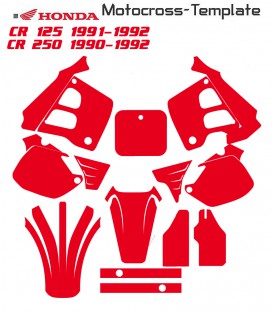 HONDA CR 125 1991-1992 CR 250 1990-92 Vecteur TEMPLATE Motocross sur mototemplate.com
