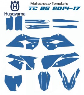mototemplate.com propose des vecteurs motocross templates pour motos husqvarna TC85 de 2014-2015-2016-2017.