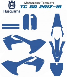 mototemplate.com propose des vecteurs motocross templates pour motos husqvarna TC50 de 2017-2018-2019